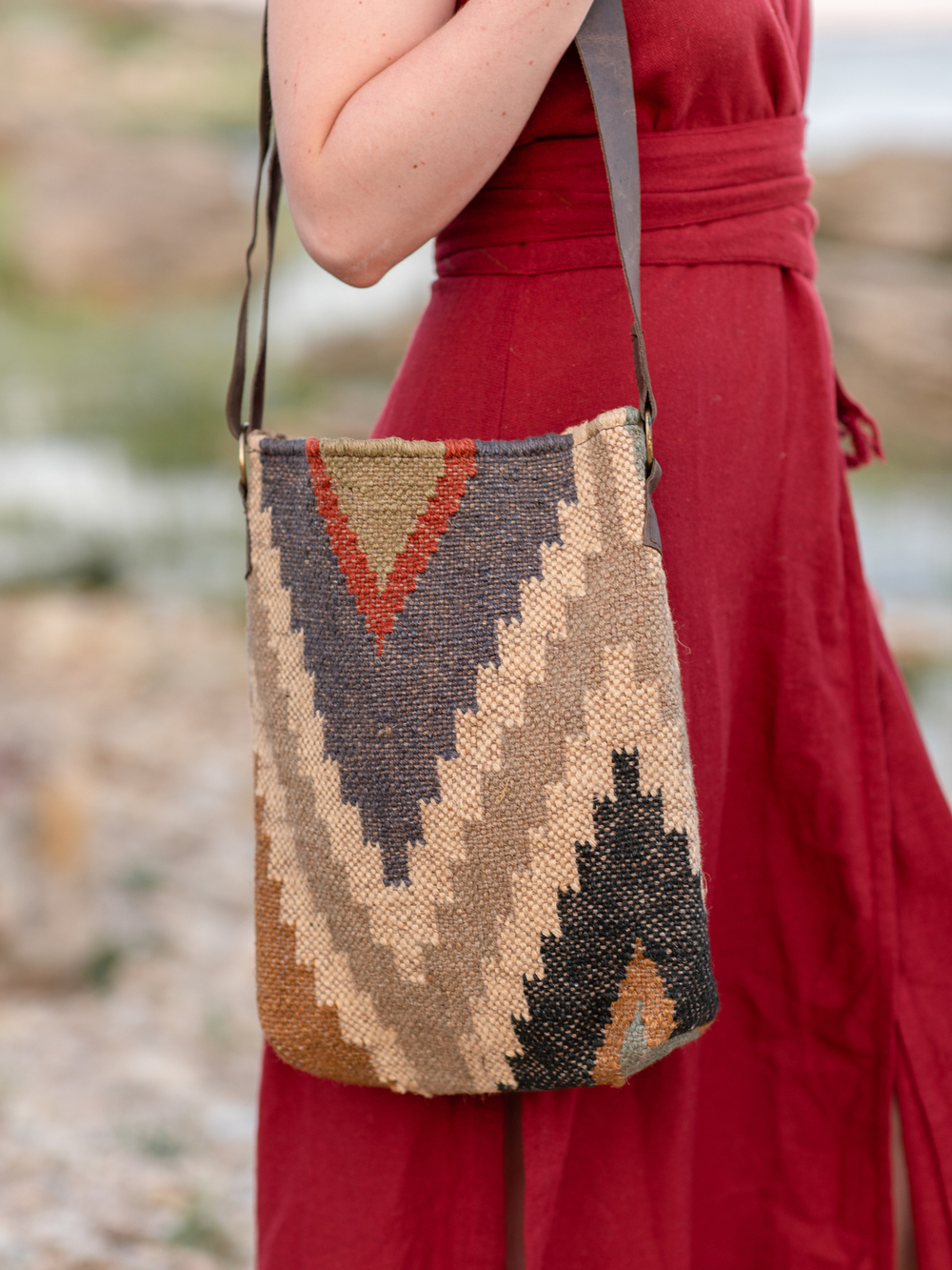 Бохо сумка "Зигзаг" большая