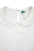 Блузка с длинным рукавом трикотажная с отделкой на рукаве Silver Spoon белая