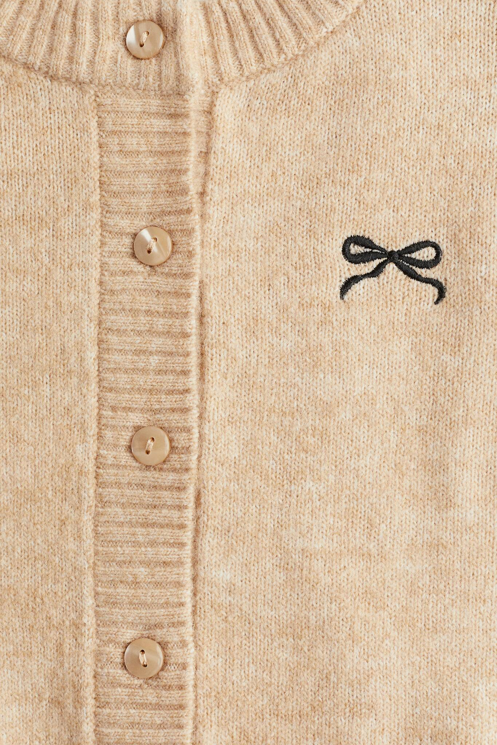 H&M Кардиган с вышивкой, бежевый