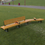 Скамейка Rail Road 02 двойная с подлокотниками и поворотом