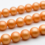 "Майорка" с эффектом сатин, цвет оранжевый, диаметр 9,8 мм, цена за 10 шт (1/4 нити)