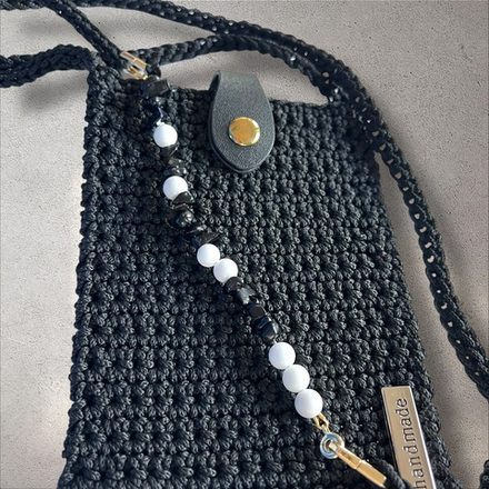 Сумка-чехол. Вставки из камней. Агат и Розовый кварц