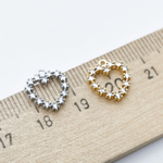 Подвеска Сердце, цвет серебро (родий), фианиты, размер 12*11 мм, цена за 1 шт