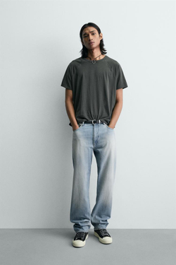 ZARA ДЖИНСЫ STRAIGHT FIT, ГОЛУБОЙ