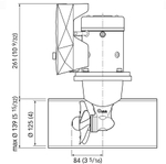 Подруливающее устройство под тоннель диаметром 125 мм, с кабелем и джойстиком, мощность 1,5 кВт, упор 30 кгс, с тоннелем в комплекте (10268946)