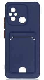 Силиконовый чехол с отделением для карты для Xiaomi Redmi 12C blue DF