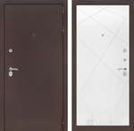 Дверь входная Лабиринт CLASSIC антик медный 24 Белый софт металлическая