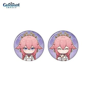 Значки Genshin Impact Яэ Мико Yae Miko Memory of Meeting 2шт 6942421112471