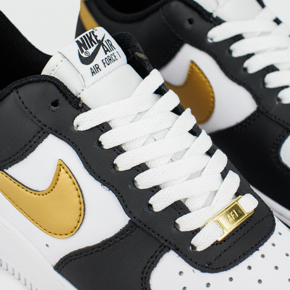 кроссовки Nike Air Force 1 Low White Black Gold