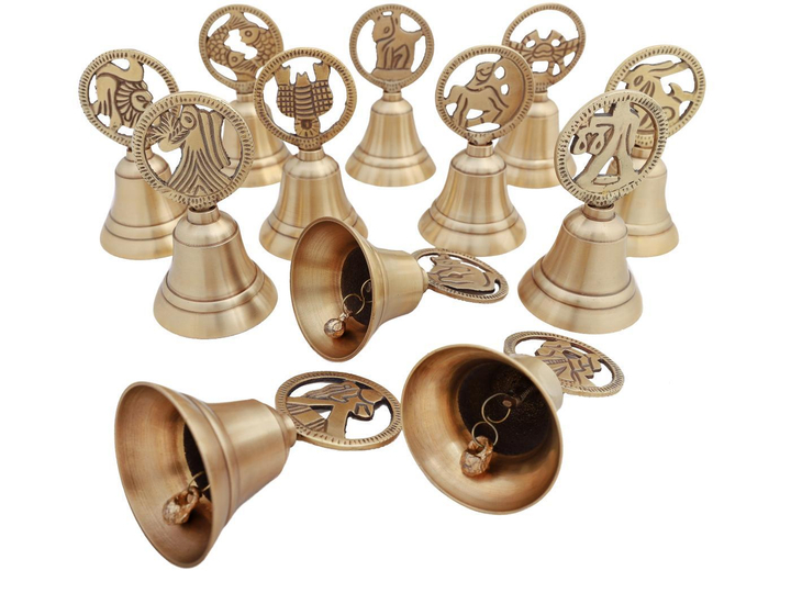 Колокольчик Знак зодиака в круге Скорпион латунь (антик) 6,5x6,5x11 см