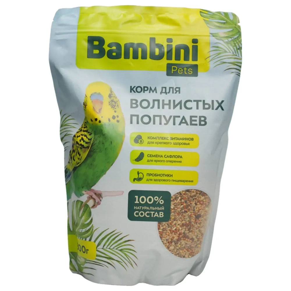 Корм Bambini Pets для волнистых попугайчиков, 800 г