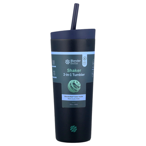 Blender Bottle, Шейкер стакан 2 в 1, Midnight, 710 мл (24 унции)