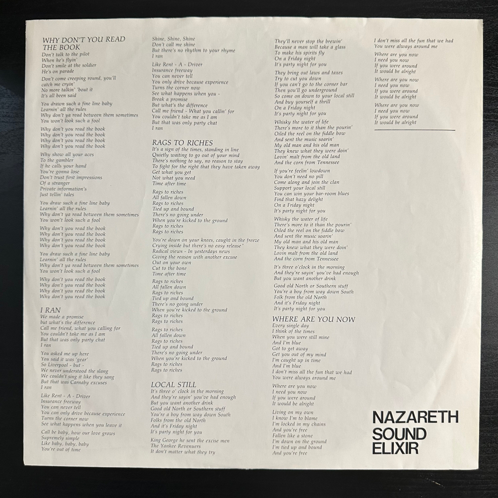 Nazareth - Sound Elixir (Голландия 1983г.)