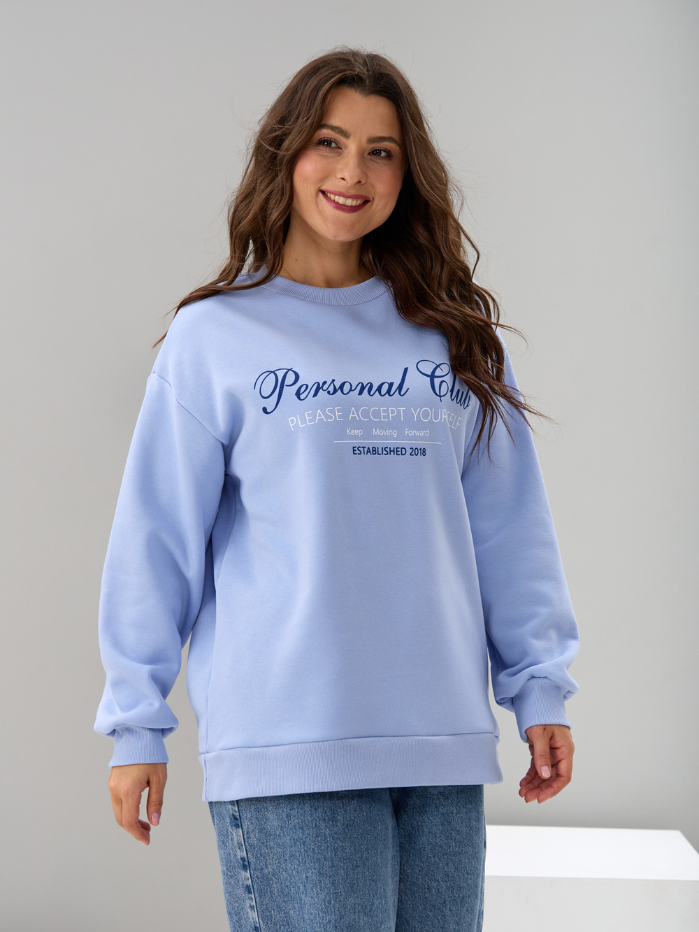 Толстовка Кис-090/голубой-п