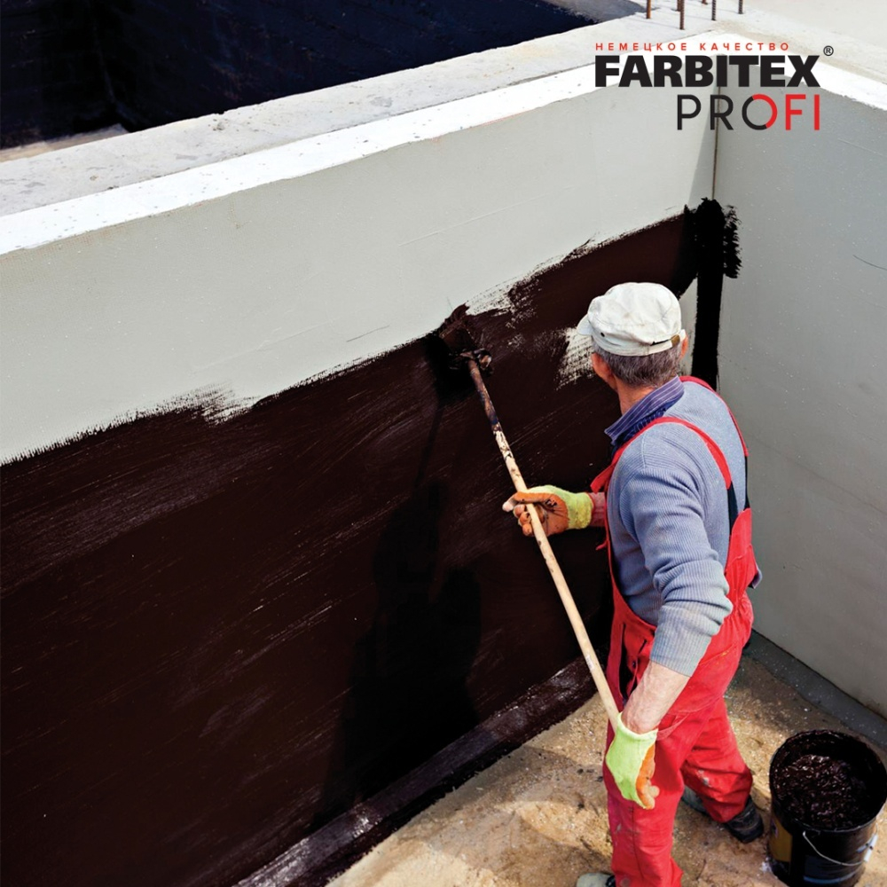 Краска акриловая для гидроизоляции Жидкая резина FARBITEX PROFI