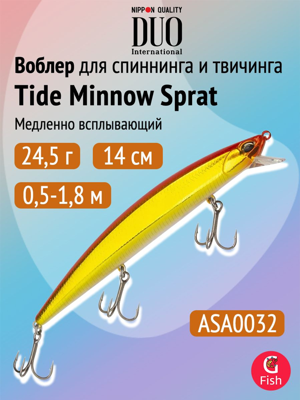 Воблер DUO Tide Minnow Sprat 100 SF, CCC0676 Mat Mullet Pink Back