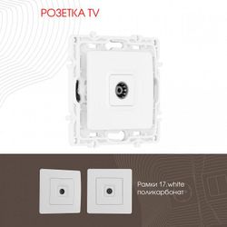 ТВ-розетка без рамки Arte Milano am-217 217.43-1.white