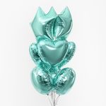 F Шар Сердце 18''/46 см, Бирюзовый Тиффани (БГ-15)