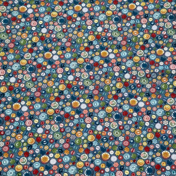 ПУГОВКИ НА БИРЮЗОВОМ,  хлопок Handmade Fabrics 2