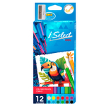 Карандаши цветные Deli "i Select", 12 цветов, дерево, картон