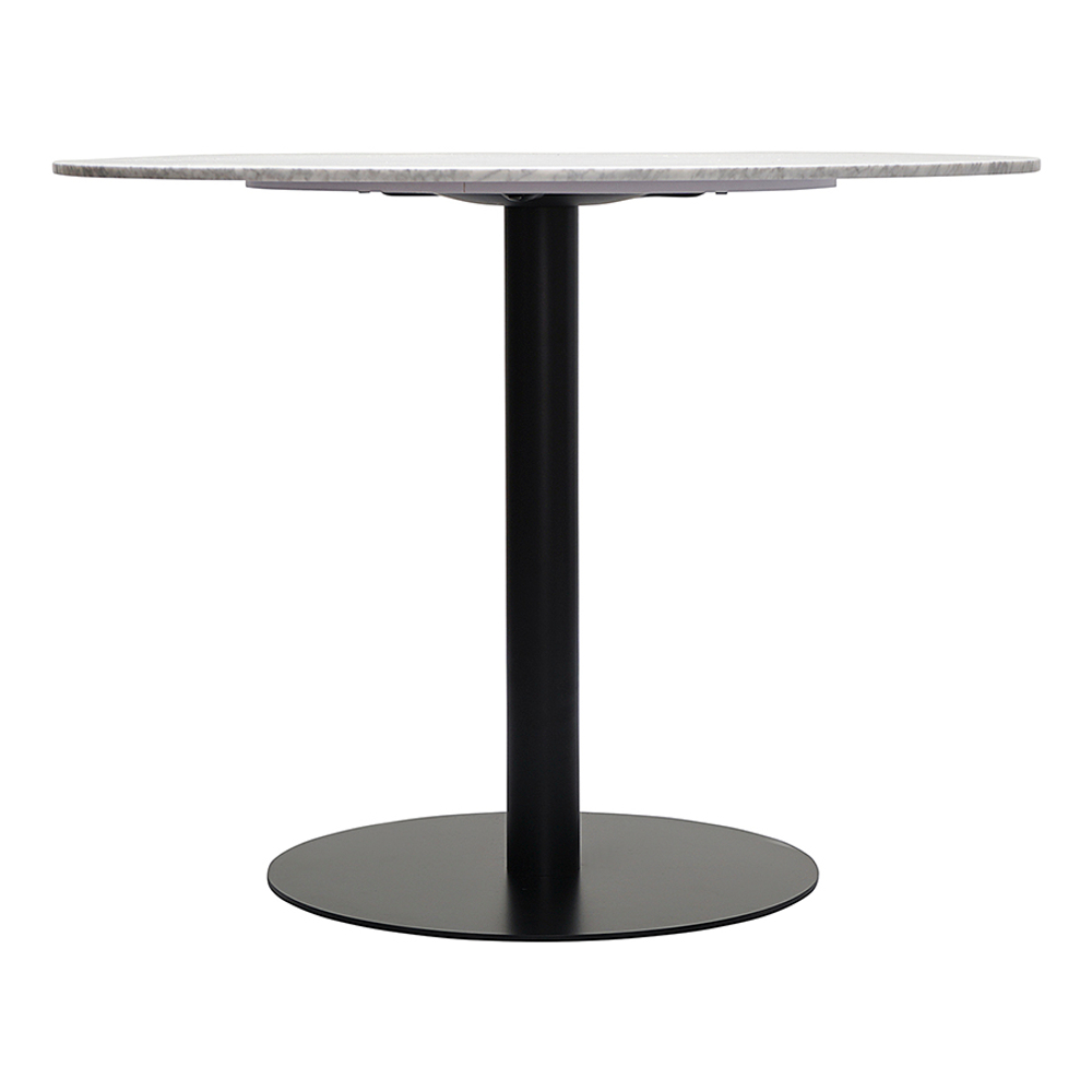 Стол обеденный Bergenson Bjorn Trond, 100 см, белый мрамор/черный