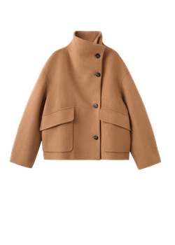 Пальто из шерстяной смеси с воротником-стойкой