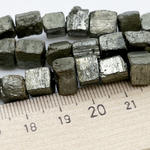 Пирит, размер около 6,5-8,5 мм, цена за 11-12 шт (1/4 нити)
