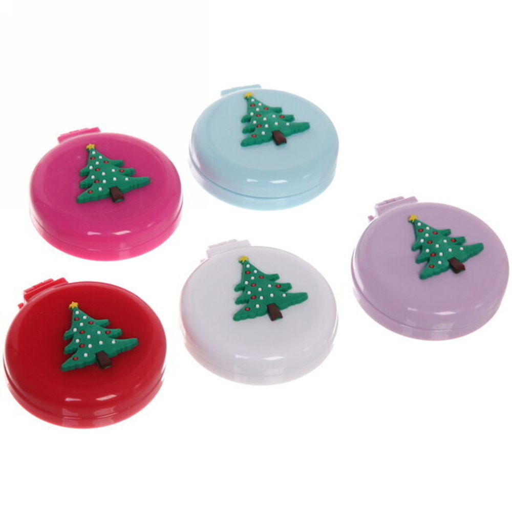 Расчёска массажная складная с зеркалом «Funny friends - Ёлочка», цвет микс, d-6см (пакет с подвесом)