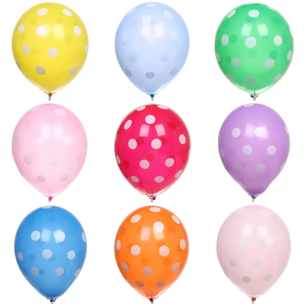 Воздушные шары «Горошек» 10шт 12»/25см микс - АКЦИЯ!