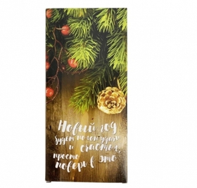 Коробка под плитку шоколада 171*80*14мм с окном ВЕТКИ С ШИШКОЙ