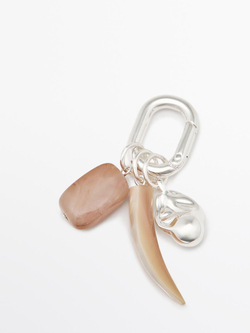 Massimo Dutti Подвеска с камнями, горчично-желтый