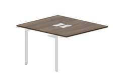 Составной стол на 2 рабочих места 118х136,6х75см (2 металлических  аутлета) - приставной элемент