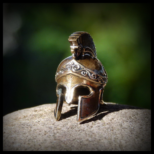 Бусина "Греческий шлем" для темляков или браслетов , латунь