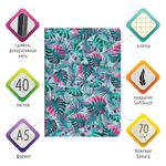 Тетрадь 40 л. в клетку обложка SoftTouch, бежевая бумага 70 г/м2, сшивка, А5 (147х210 мм), ЛИСТЬЯ, BRAUBERG, 403781