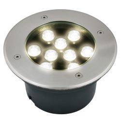ULU-B12A-9W-2700K IP67 GREY Светильник светодиодный уличный. Архитектурный встраиваемый. Теплый белый свет 2700К. Корпус серый. TM Uniel.