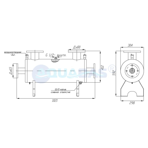 ТО.500 Теплообменник 500 кВт (горизонтальный)