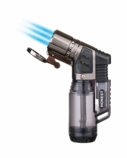 Зажигалка сигарная Honest, тройное пламя, черная 779-Black