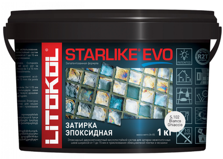 Затирка LITOKOL STARLIKE EVO S102  Bianco Ghiaccio 1кг