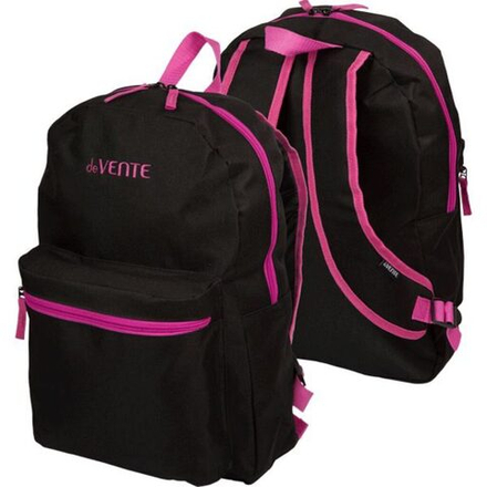 Рюкзак подростковый 40*29*17см deVENTE "Black" , 1 отд, 1 пер.карм, черный с розовым
