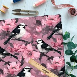 Ткань премиум мембрана выразительные птицы