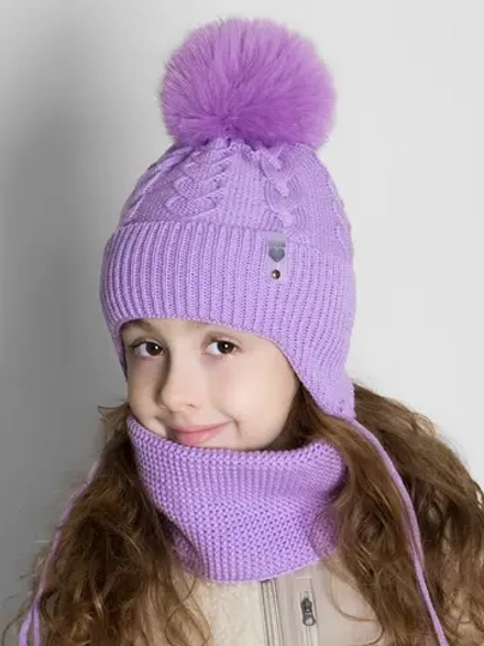 Шапка зимняя детская и снуд для девочки
