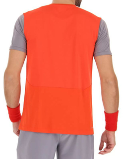 Теннисная футболка Lotto Top IV Tee - red poppy/quicksilver