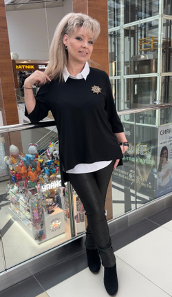 Двойка: белая рубашка + черная туника