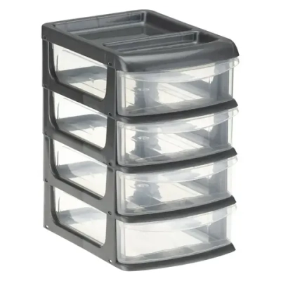 Бокс универсальный большой (4 секции) Графитовый (комплект 2 шт)