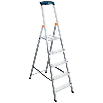 SAFETY Стремянка с большой полкой,5 ступеней,раб.высота 3.05м(128959)