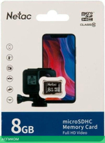 Карта памяти Netac microSDHC 8GB P500 (NT02P500STN-008G-S)