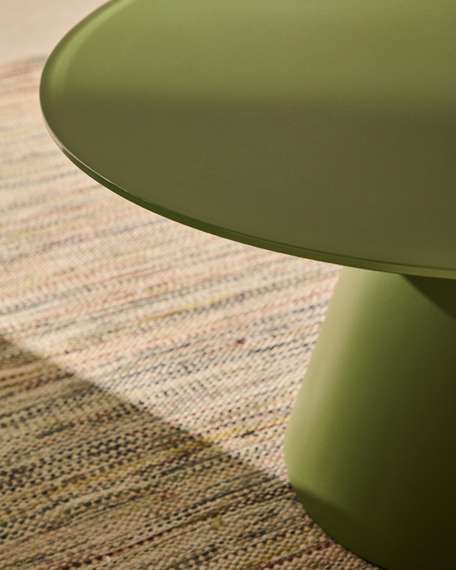 Журнальный столик Wilshire зеленый из закаленного стекла из стали Ø80 см