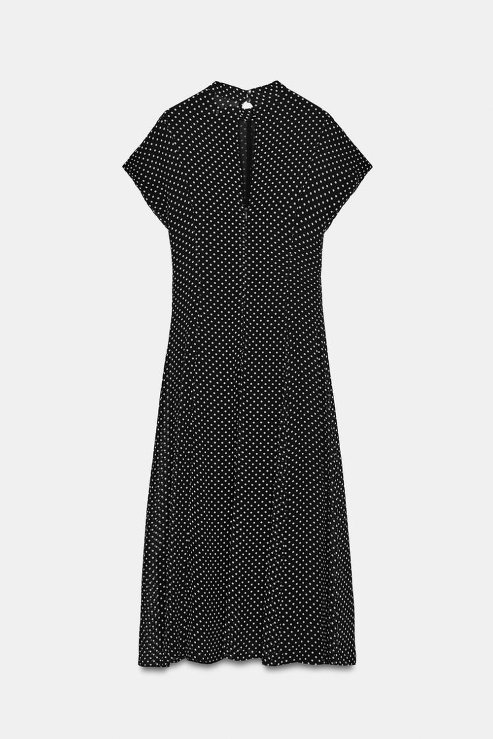 ZARA ПЛАТЬЕ МИДИ В ГОРОШЕК — ZW COLLECTION, ЧЕРНЫЙ/БЕЛЫЙ