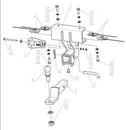 Фаркоп Berg для BAIC BJ40 2023-, шар E, 1500/75 кг, F.3411.002