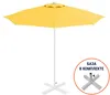 Зонт пляжный со стационарной базой Kiwi Clips&Base, Ø250 см, белый, желтый